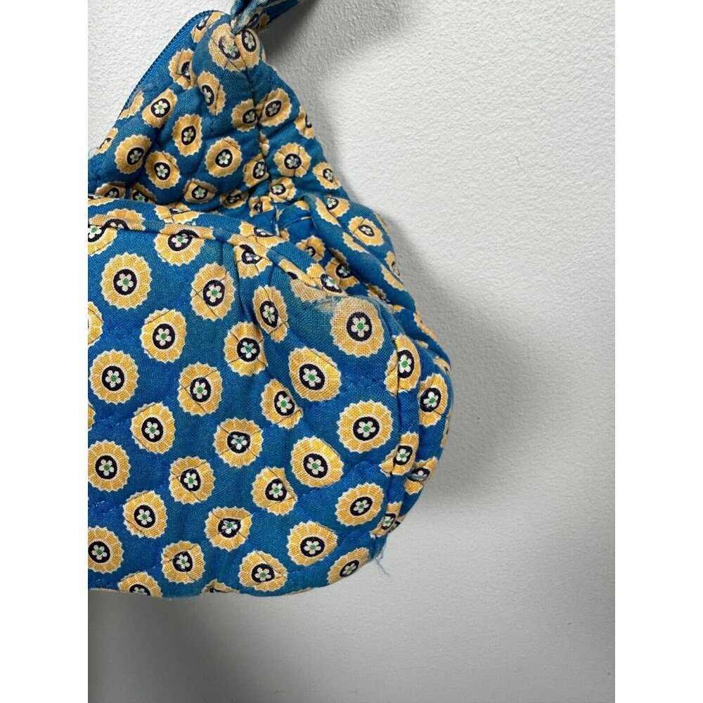 Vera Bradley Floral Shoulder Bag Yellow‎ Blue Zip Pockets Adjustable - Picture 6 of 16